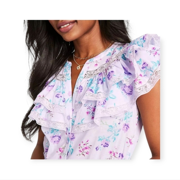 LoveShackFancy x Target Lilac Floral Lou Dress XS Fairycore Boho Spring Summer - Picture 6 of 16